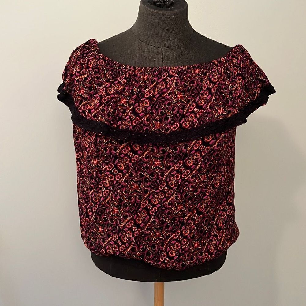 Mossimo Women's Pink and Coral Off Shoulder Top